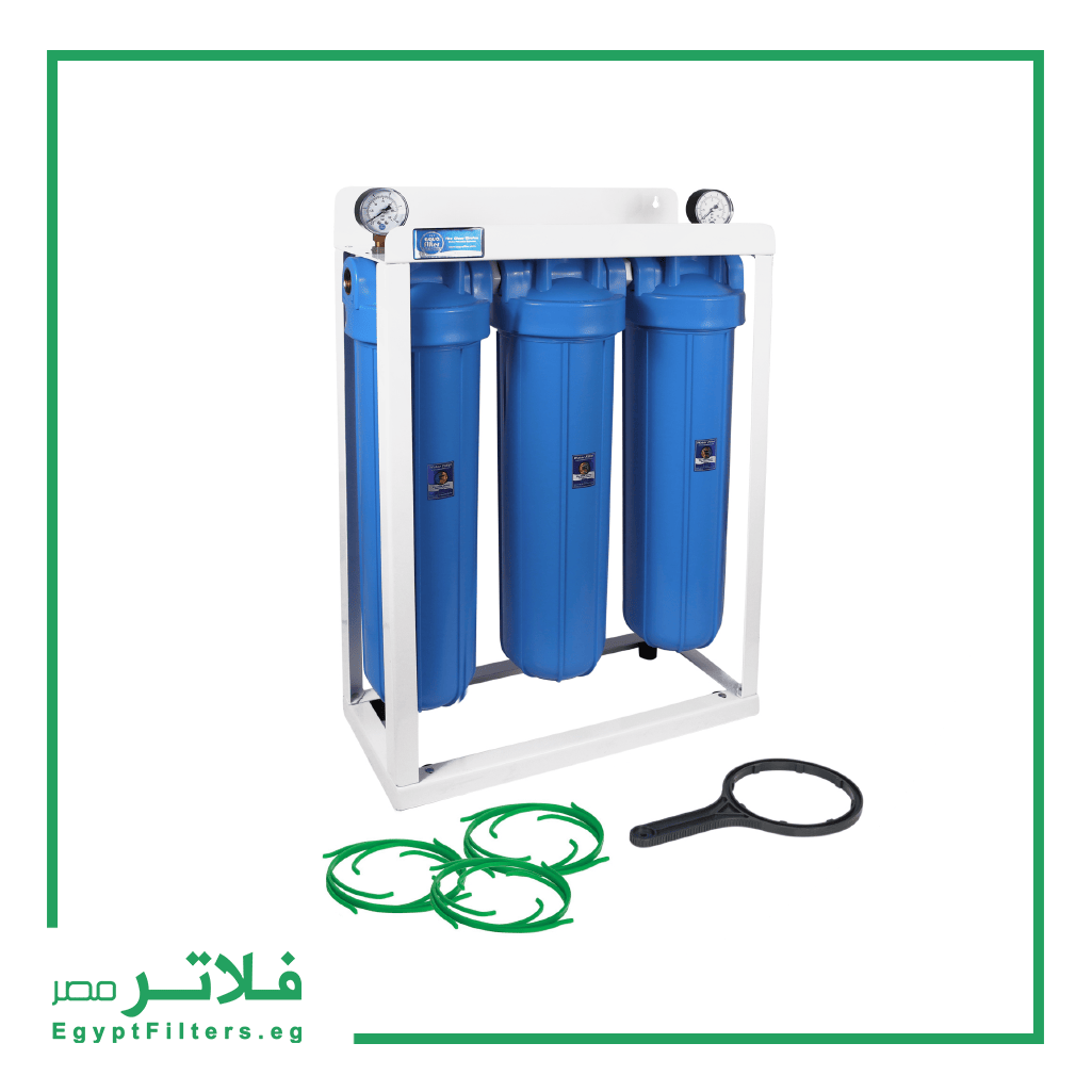 فلتر عمومي 20 بوصة ثلاثي جامبو اوروبي دخول 1.5" سن بلاستيك من اكوا فلتر