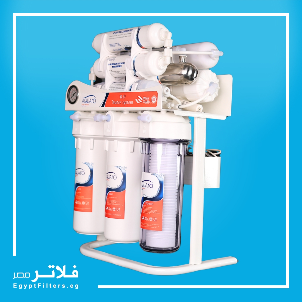 فلتر مياه AQUARO CVC7S9 من أكوا رو 7 مراحل لتنقية المياه بتقنية RO ومزود بتعقيم UV