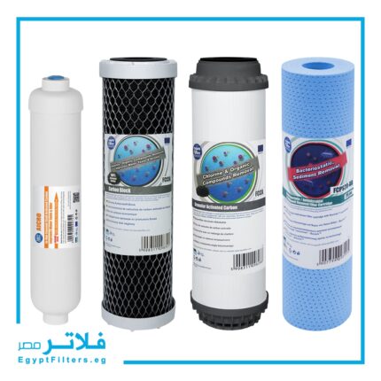 باكدج 4 شمعات أوروبي مبدئية + بوست كربون | فلتر مياه RO – أكوا فلتر
